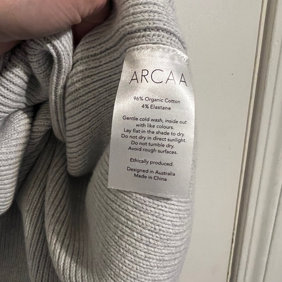 NWT ARCAA HARPER ORGANIC KNIT SWEATER - GREY MARLE | size large - Picture 11 of 15